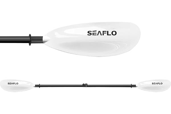 Seaflo Dubbla paddlar av kol, mycket lätt, 220–230 cm justerbar, kajakpaddel, kanotpaddel, SUP-paddel, kanobåt, roder, svart