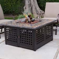 Slate And Marble Tile Propane Gas Fire Pit Amazon Co Uk Garden