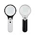 Produktbild LYTIVAGEN 2 Stück Lupe 3X 45X Lupe mit 3 LED Licht, Leselupe Handlupe für Lesen, Inspektion, Hobby, Handwerk, Uhrmacher , Zeitungen Weiß und Schwarz
