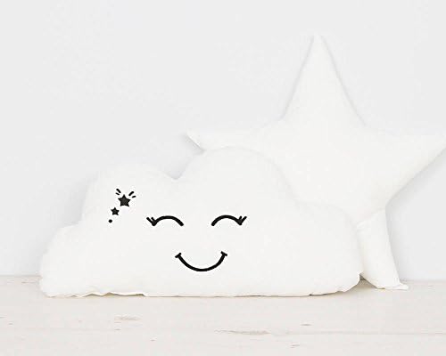 Baby gift cute smiling Cloud pillow for baby girl or baby boy nursery decor gift idea, embroidered smile, handmade unique newborn gift, nursery decor