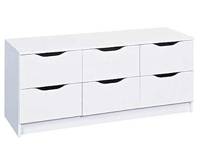Inter Link Commode bahut bas panneaux de particules décor blanc