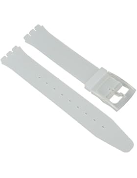 Minott Ersatzband Uhrenarmband Silikon Band Weiß Transparent passend zu Swatch Uhren Skin 16 mm 27175