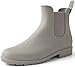 Produktbild Nzcm Gummistiefel Damen Kurzschaft Regenstiefel Herren Wasserdicht Lack Regen Schuhe Ankle Chelsea Boots Gummi Stiefeletten mit Blockabsatz Grau Gr.39