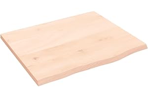‎VIDAXL vidaXL Waschtischplatte, Multifunktional Arbeitsplatte mit Naturkante, Waschtischkonsole Tischplatte für Badezimmer, Holzplatte Platte Badmöbel, 60x50x2 cm Massivholz Unbehandelt