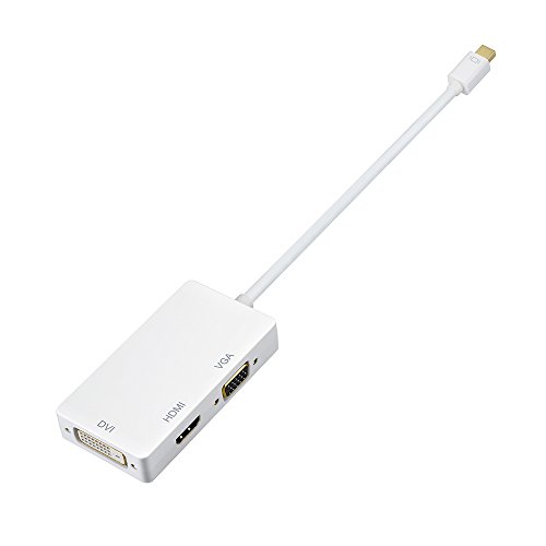 OMorc 3 in 1 Mini Displayport DP auf HDMI DVI VGA Kabel-Adapter Konverter für Apple MacBook, MacBook Air Pro, iMac, Mac mini, Microsoft Surface Pro 1 2 3, Thinkpad X1 usw. – Weiß - 2