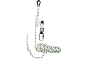 Kratos Safety Auffanggerät mitlaufend auf 12 mm Kernmantelseil, 15 m, mit Bandfalldämpfer, PSA, Höhensicherungsgerät