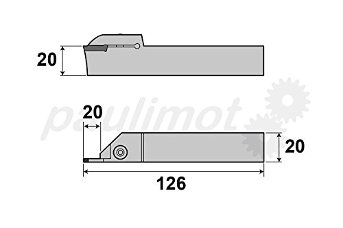 PAULIMOT Abstechstahl-Halter 20 x 20 mm inkl. Wendeschneidplatte - 3