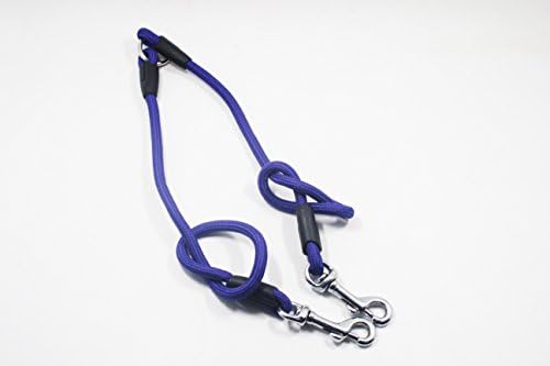 Dog Care No Tangle 6 Inch Double Dog Leash for Walking Two Small or Medium Dogs, Three Color Options (Purple)