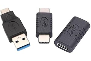 QICHENG&LYS USB-C 3.1 mâle à mâle, USB-C 3.1 Femelle à Femelle, USB-C mâle à Type A Adaptateur USB 2.0 mâle pour Smartphones, tablettes et Autres appareils de Type C (Adaptateur USB-C1)