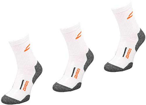Comodo® TEN1 - Set de 3 Calcetines de Tenis (Calcetines técnicos de Tenis Antibacteriana Respirable Ajuste, Mondo-Calza Farbe:White/Gray Mondo-Calza Größen:43-46