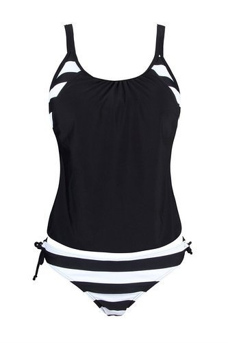 Ninimour Damen Tankini Bikini Set Streifen zweiteilig Badeanzug Swimsuit - 4