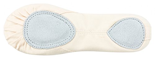 tanzmuster Ballettschuhe / Ballettschläppchen aus Leinen, geteilte Sohle, für Kinder und Erwachsene sandfarben in den Größen 22-45. - 2