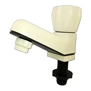 IMPODA ABS Painted Finish Pillar Cock 1/2 Inch Thread Taps (White)