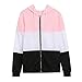Produktbild Oliviavan Damen Jacke,Frau Casual Langarm Patchwork dünne Kapuze Reißverschluss Casual Sport Mantel Plüsch Jacke Oberteil Strickjacke Jäckchen