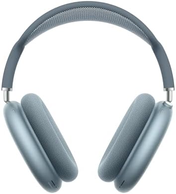 Apple AirPods Max Cuffie wireless over-ear, Cancellazione attiva del rumore di livello pro, Modalità Trasparenza, Audio spaziale personalizzato, Ricarica USB-C, Cuffie Bluetooth per iPhone, Azzurro