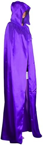 Kolylong Hooded Cloak Coat Wicca Robe Medieval Cape Shawl Halloween Party costume (S, Purple)
