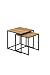Produktbild Woodlive Massivholz Couchtisch 2er Set Wildeiche Beistelltisch Holz Metallgestell Wohnzimmertisch 40 x 40 schwarz