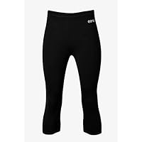 Eono Essentials, pantaloni da yoga da donna, stile capri, vita media, elasticizzati, taglia M, colore nero