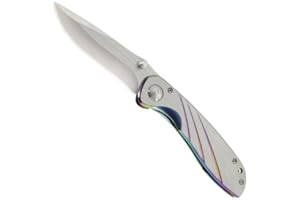 Herbertz Couteau Pliant de Poche Lame et Manche Acier Decor Arc en Ciel