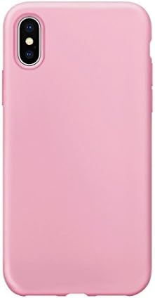 CANI iPhone X Case Silicone Shockproof No-Slip Cover Gel Rubber Anti Scratch Slim Fit with Soft Microfiber Lining Support Wireless Charging for iPhone X/10 Pink