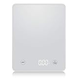 balanza de cocina digital coto Ligero y fácil de mover. RUNWEI Balanza de Alimentos de Escala electrónica Balanza de Cocina de Vidrio Templado (Color : White)