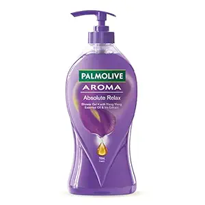 Palmolive Aroma Absolute Relax Body Wash, 750ml Shower Gel Single Pump Bottle, 100% Natural?Ylang?Ylang?Essential Oil & Iris Extracts for a Soft and Smooth Skin, pH Balanced Bodywash, Free of?Parabens & Silicones??