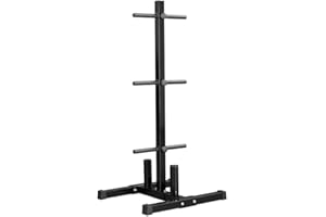 Abician Support pour Poids Disques Support de Barre d'haltère Rack de Rangement Musculation pour Poids Olympique et Standard Diamètre d'alésage Supérieur à 28 mm Charge Maximale de 400 kg