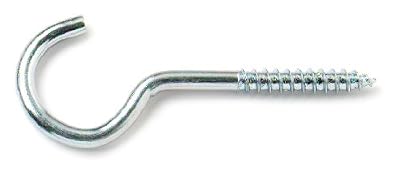 Bulk Hardware BH00113 Paquet de 12 Crochet à vis en Acier plaqué au Zinc de 80 mm