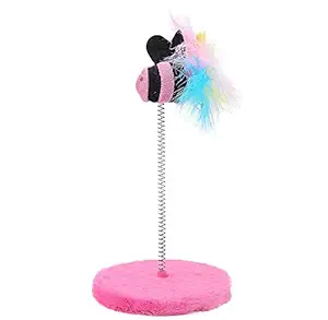 RvPaws Cat Wand Stand Teaser Toy, Interactive Cat Toy with Spring & Feather Teaser | for Kittens & Cats (Colour May Vary)