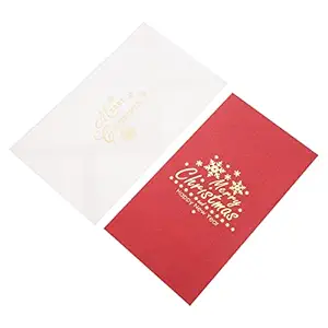 BESPORTBLE 3D Christmas Tree Greeting Card Christmas Card Holiday Xmas Cards Envelopes for Xmas Party Supplies New Year Red