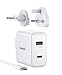 Price comparison product image Inateck USB C Charger with 2M/6.Feet USB C Cable, 18W USB C Power Delivery Port and 12W USB A PORT Compatible with Mobile Phones, Tablets, CC01006 White