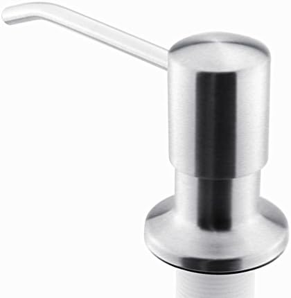 CozhomtekVintage Sink Soap Dispenser SUS 304 Stainless Steel Under Sink Deck Dispenser, Mount Liquid Lotion Kitchen Pump Soap Dispenser, 17 Ounce ABS PP Bottle (Satin Finished)