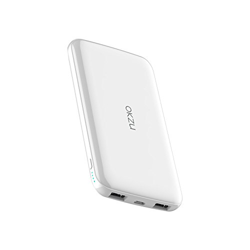 OKZU Cargador portátil de 10000 mAh con Entrada USB Tipo C y Salida, Banco de energía, batería Externa para iPhone, iPad, iPod, Samsung y Dispositivo Android (Blanco)
