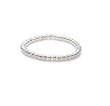  Ritzo by M ~ Perlenarmband Damen Armband Frauen Damen aus echten 7-8 mm Perlen weiß creme mit schönem Glanz elastisch größenverstellbar