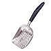 Produktbild Große Metall Katzenstreu Scoop Aluminiumlegierung Pet Kitty Wurf Scoop Durable Grip Sift Kitty Hund Pooper Scooper mit langem Griff - Dunkelblau