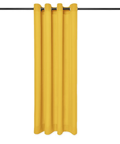 MODERNER VORHANG, GARDINEN MIT ÖSEN, ÖSENSCHAL VERSCHIEDENE FARBEN 140×250 CM (Pastellgelb) - 2