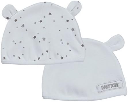 Babytown 2 Pack Cotton Teddy Ears Hat (3-6 Months, Grey)