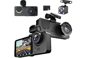 ROTRES Autokamera mit 4K Auflösung, Dashcam Auto, 1080P Dashcam Auto Vorne Hinten und Innen mit 32GB SD-Karte, Autokamera mit Parküberwachung, Infrarot Nachtsicht, G-Sensor, Loop-Aufnahm (WLAN-Version)