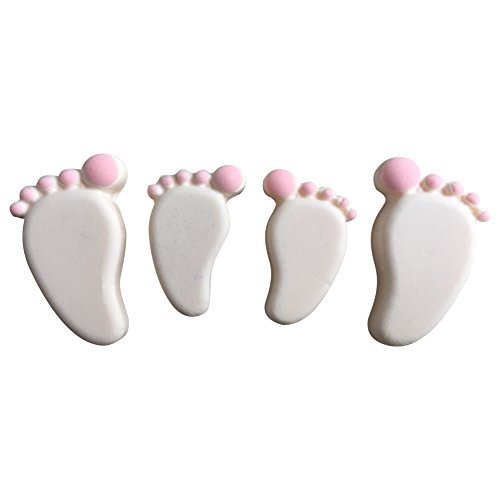 MOLLYSKY Zwei Paare Baby-Fuß-3D-Silikon-Form für Kuchendekoration,Rosa - 8