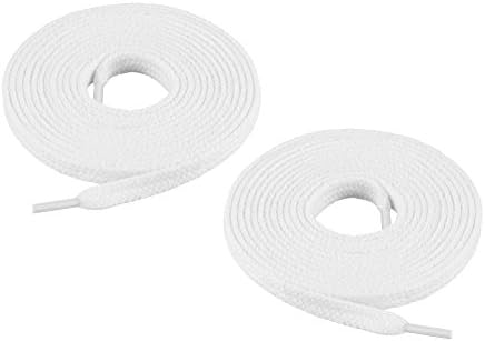 Chris Sol 1 Pair of Shoe Laces – Flat – 7.0 mm Wide, White - WHITE, 80 cm