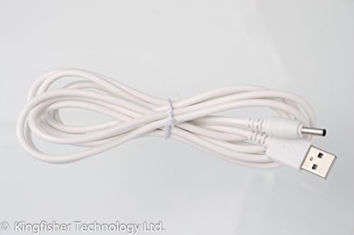 Kingfisher Technology - 2m White USB Charger Charging Power Cable Lead Adaptor (22AWG) Compatible with Svakom Adonis Massager