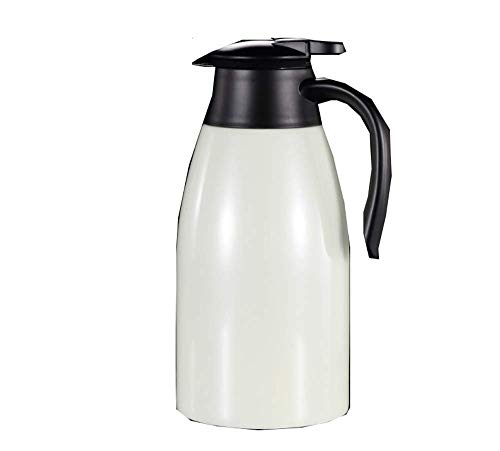 AA-SS Thermos Ivoire 2L de Grande capacit de Bouilloire de caf d'isolation de mnage de Vide en Acier Inoxydable Britannique