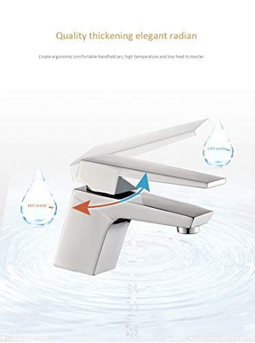 Anding Tischarmaturen Mit Warmen Und Kalten Taps Copper Kalten Bassin-Hahn-Körper-Bassin-Hahn-Badezimmer Waschbecken Chromed Short countertop Basin with 2 Inlet Hoses