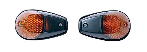 CLIGNOTANTS ENCASTRÉS POUR MOTOS NOIR LENTILLES AMBRÉES 12 V 23 W