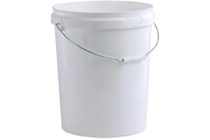 PLAST SERVICE PACK 3 X 25 LITRE PLASTIC BUCKETS WITH LID & METAL HANDLE ARM, DURABLE, GLOSSED, HARD WEARING BUCKET