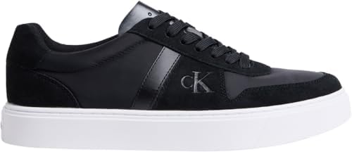 Calvin Klein Uomo Sneakers con Suola Preformata Classic Lace in Pelle, Nero (CK Black), 44