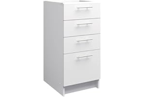 JD Greta Fixed Height 400mm Kitchen Drawer Base Cabinet Floor Unit (Without Worktop) – White Matt