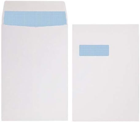 K-One C4 / A4 Window White Self Seal Envelopes 90 GSM 324x229mm (Pack of 100)