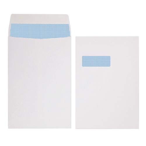 K-One C4 / A4 Window White Self Seal Envelopes 90 GSM 324x229mm (Pack of 100)