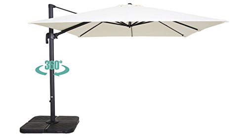 Oviala Parasol déporté carré 3 m en Aluminium